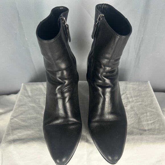 Prada Boots Black Leather 2" Heel Women’s Size 37 US 6.5 Italy - Picture 1 of 9